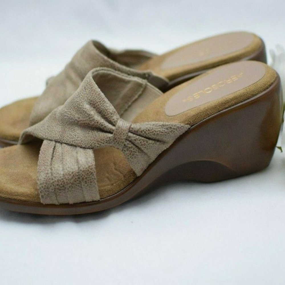 Aerosoles Womens Shoes 8.5 M Slip On Sandal Wedge